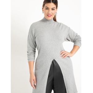 Eloquii Elements Split Front Mock Neck Sweater